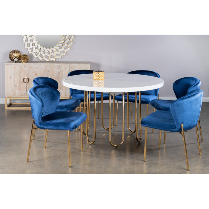 Mercer41 Jacksonport Round Metal Base Dining Table & Reviews Wayfair